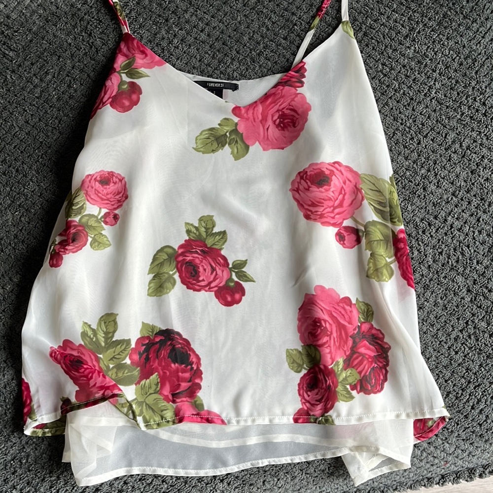 Rose flowy top
